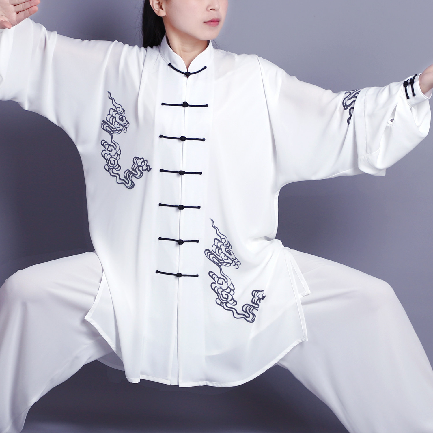 新款太极改良太极拳比赛服演出服气功表演飘逸男女太极服