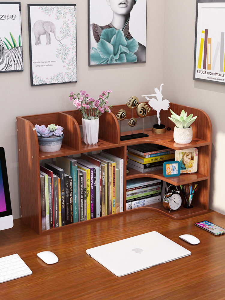 简易书桌上学生书架儿童桌面小型置物架家用收纳办公室多功能书柜