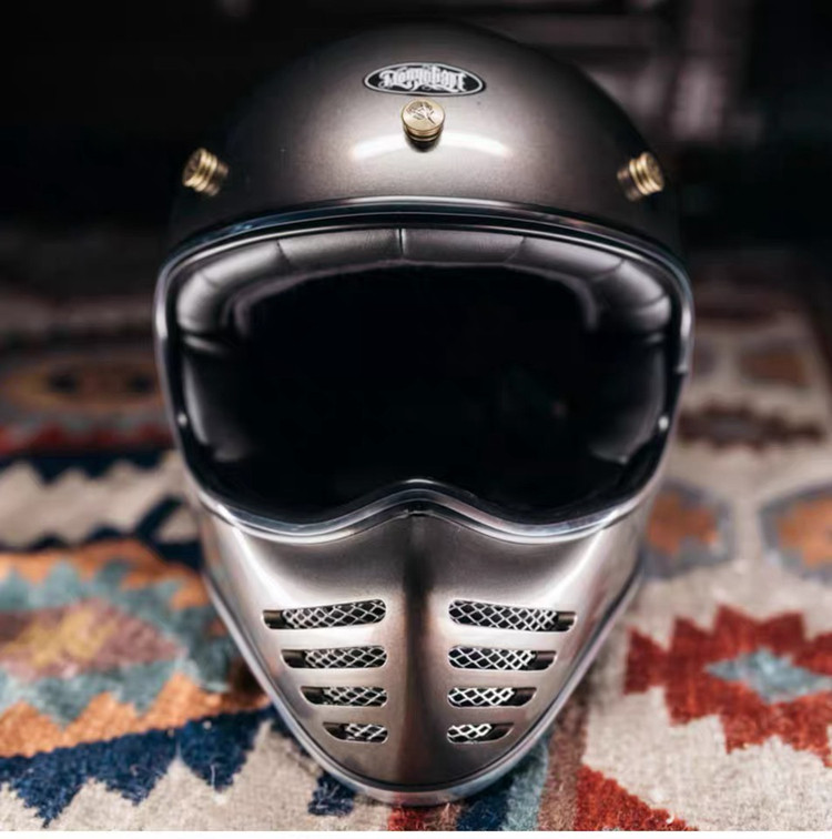 mongolian台湾进口正品全盔摩托车复古安全帽蒙古人机车摩托车头盔