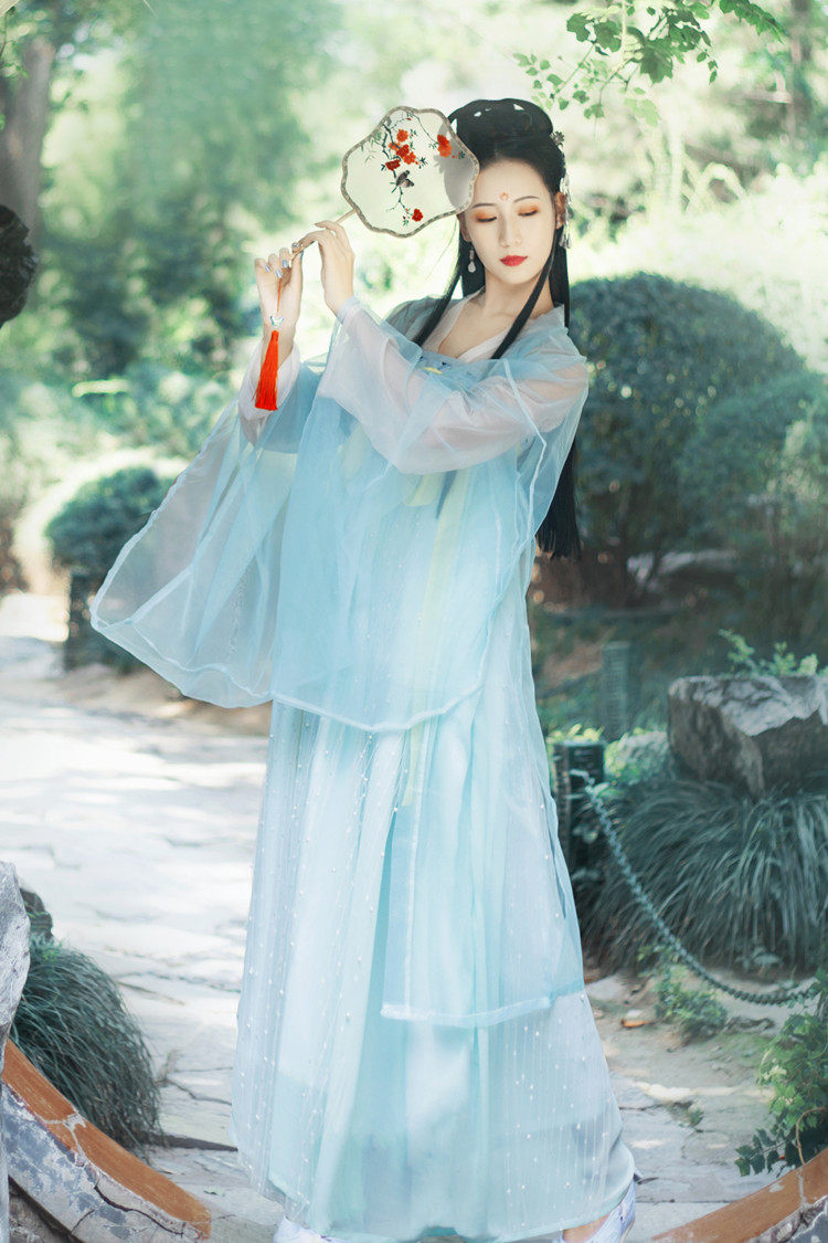 汉服女襦裙改良樱花汉服超仙棠梨煎雪汉服古装女仙女飘逸清新淡雅