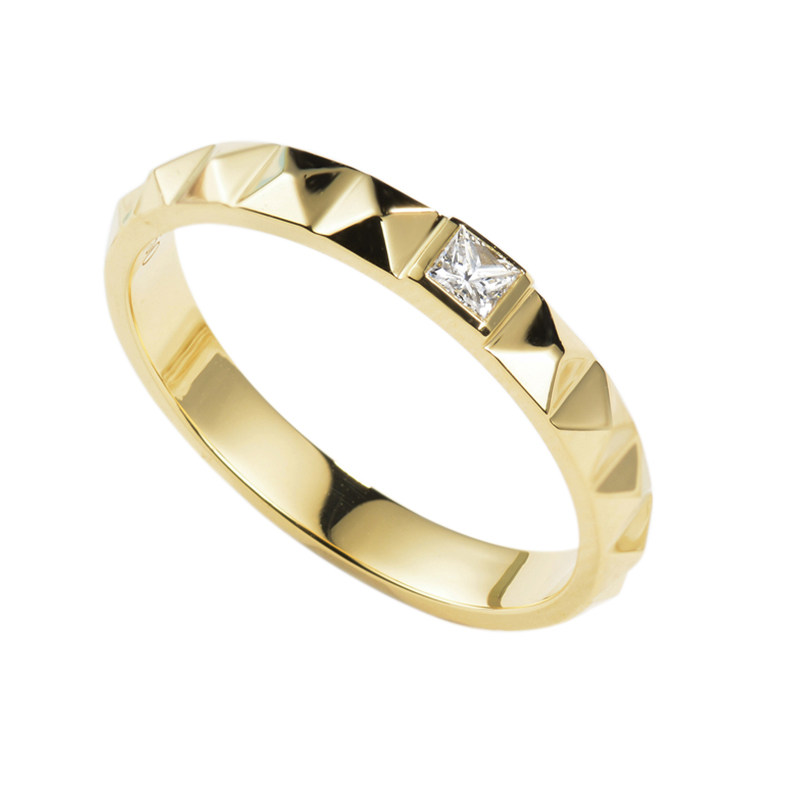 宝石5分钻戒菱形方菱形公主矿工玫瑰单钻女戒指手饰