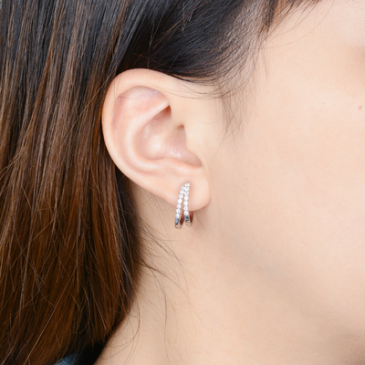 宝石矿工白金钻石耳钉50分黄金玫瑰金钻石耳环超闪经典耳饰