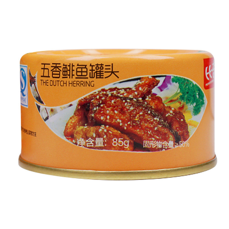 比奇五香鲱鱼罐头 85克g 丹东即食海鲜罐头 10盒包邮