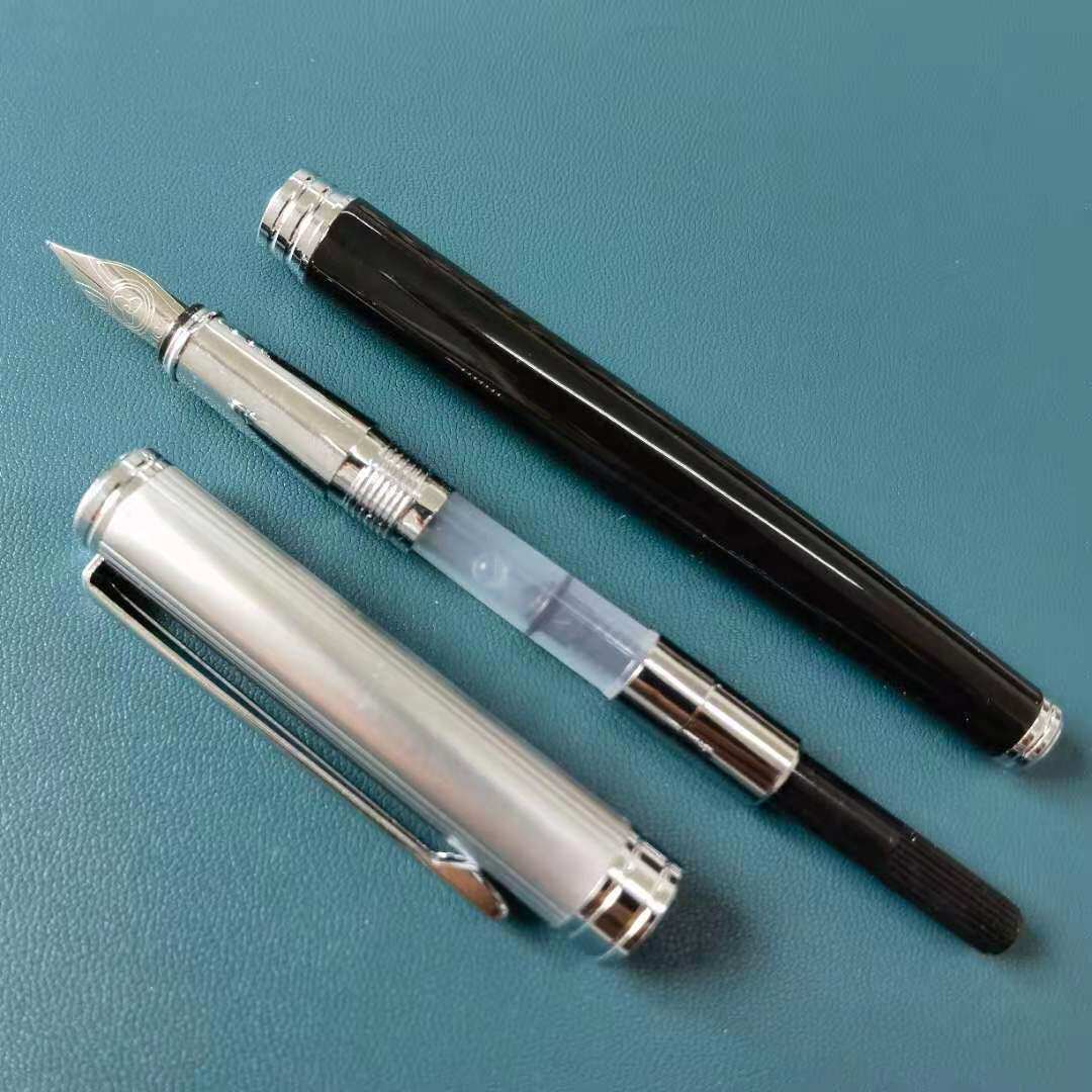 丽琴明尖金属钢笔出口黄铜笔身书写练字铱金钢笔