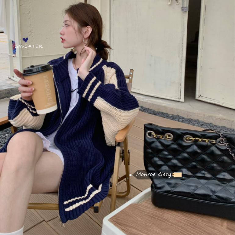 毛衣外套女装春秋季冬2022新款爆款设计感小众宽松慵懒风针织开衫