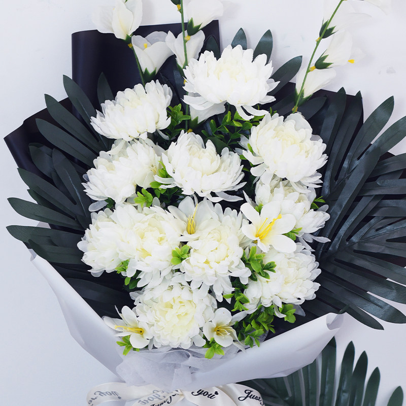 清明祭祀祖先扫墓上坟仿真花束墓地绢花祭奠仿真花