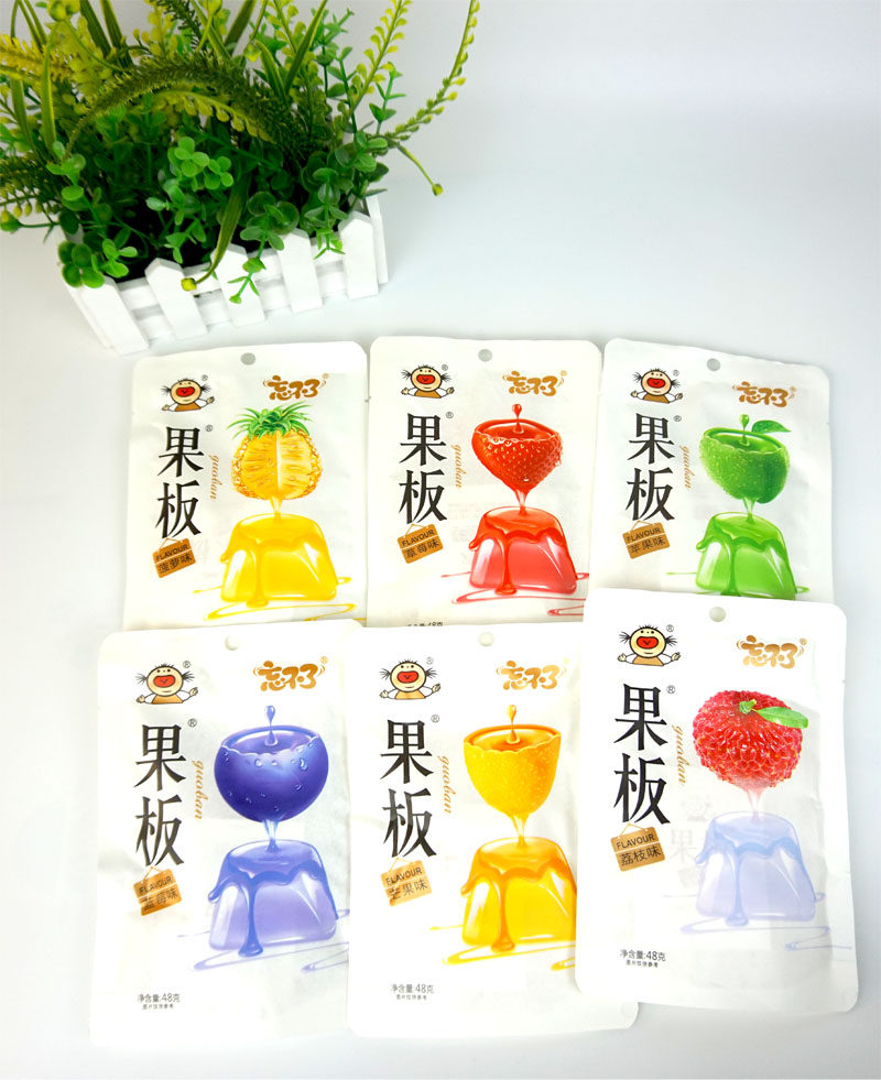 忘不了果板果冻片40小包果汁布丁蒟蒻果冻水果味拖肥怀旧休闲零食