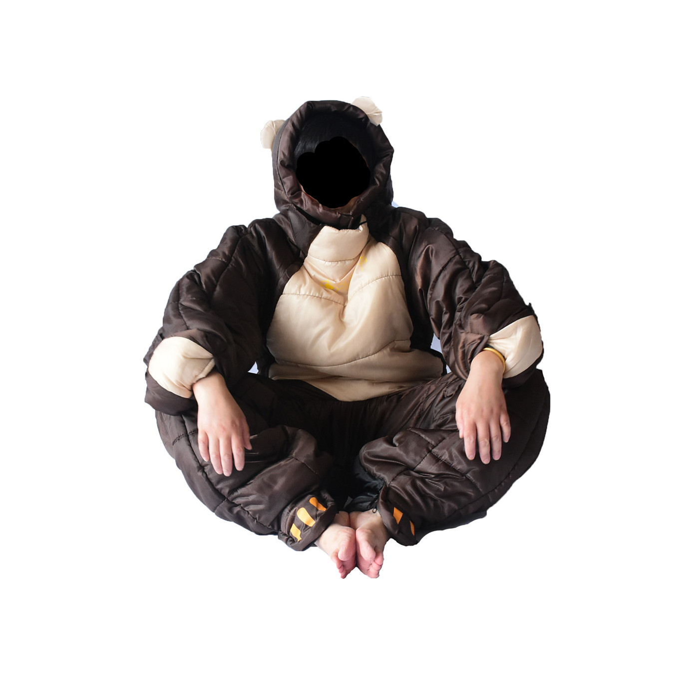 睡袋人形袋熊野营户外医院陪护保暖防寒木乃伊睡袋