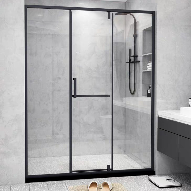 窄边不锈钢内飞门淋浴房卫生间一字字形干湿分离浴室定制淋浴房