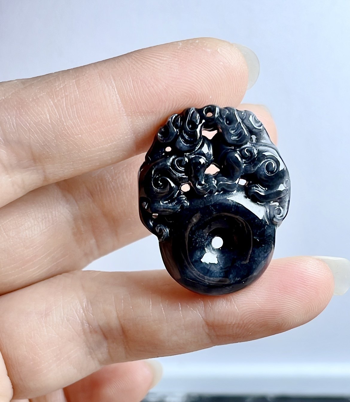 缅甸老坑糯种翡翠乌鸡貔貅平安扣吊坠灵兽护主颈饰