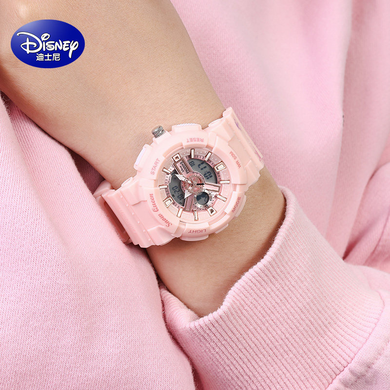 迪士尼联名手表限量独角兽ins少女初高中学生运动防水国产腕表