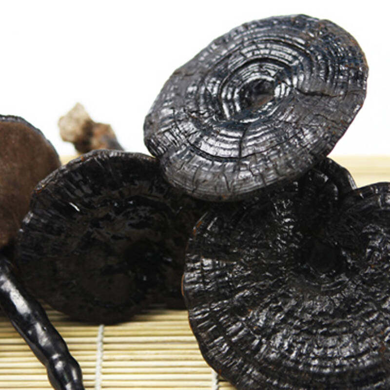 灵芝黑色黑芝野生切片赤灵整枝中药材500g克包整枝灵芝