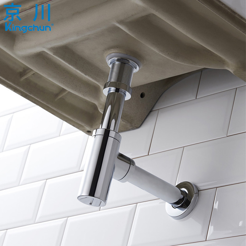 墙排下水管入墙洗手防臭水管全铜洗脸盆面盆下水道脸盆配用件