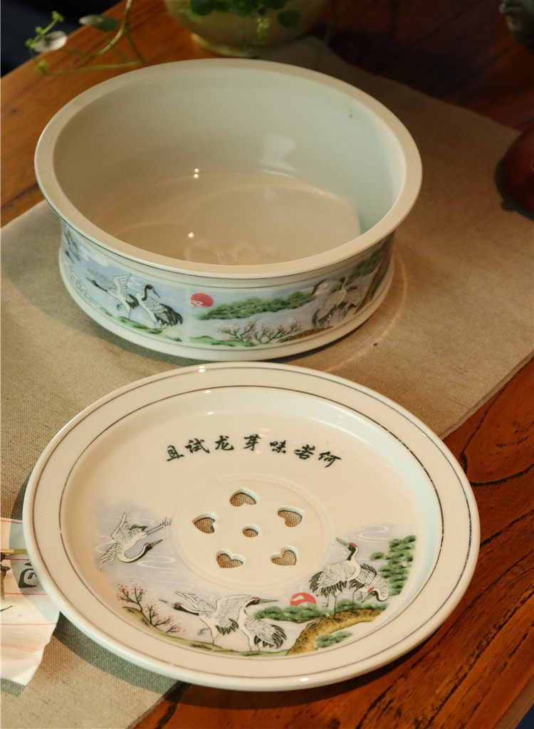 潮州九十年代松鹤老茶船潮汕传统茶盘功夫功夫茶茶具茶盘