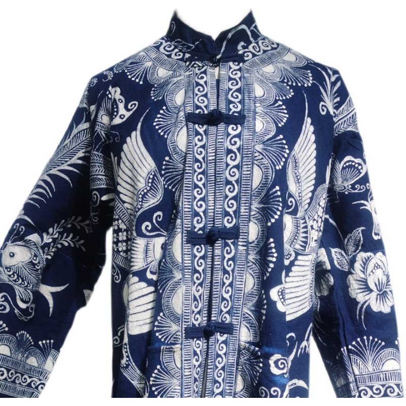 蜡染款包女同男女纯棉衣服结婚芦笙服装活动连衣裙