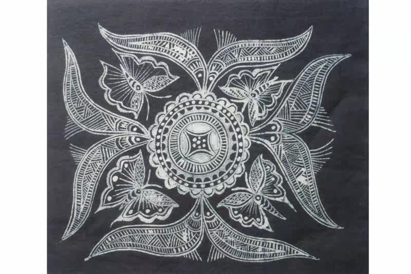 蜡染苗族服饰窗帘桌布围巾家居面料蜡画壁挂苗族蜡染