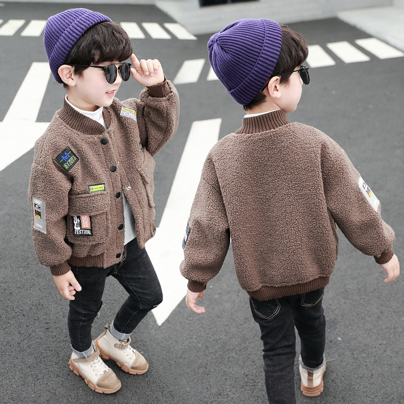 男童外套秋冬羊羔绒貂绒中大童加绒厚儿童皮毛一体羊羔毛2020新款