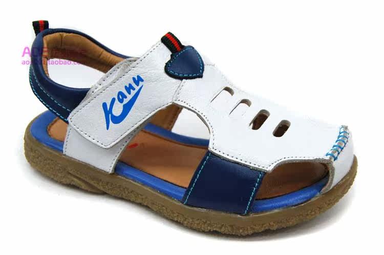 凉鞋夏款80033韩版时尚卡努男童牛皮包头牛筋凉鞋