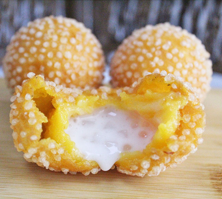 椰汁小吃阿诺流心丸子奶茶甜品半成品油炸300g其它