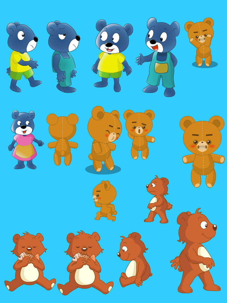 动物anflash拟人源文件走路侧面动画动态角色设计素材