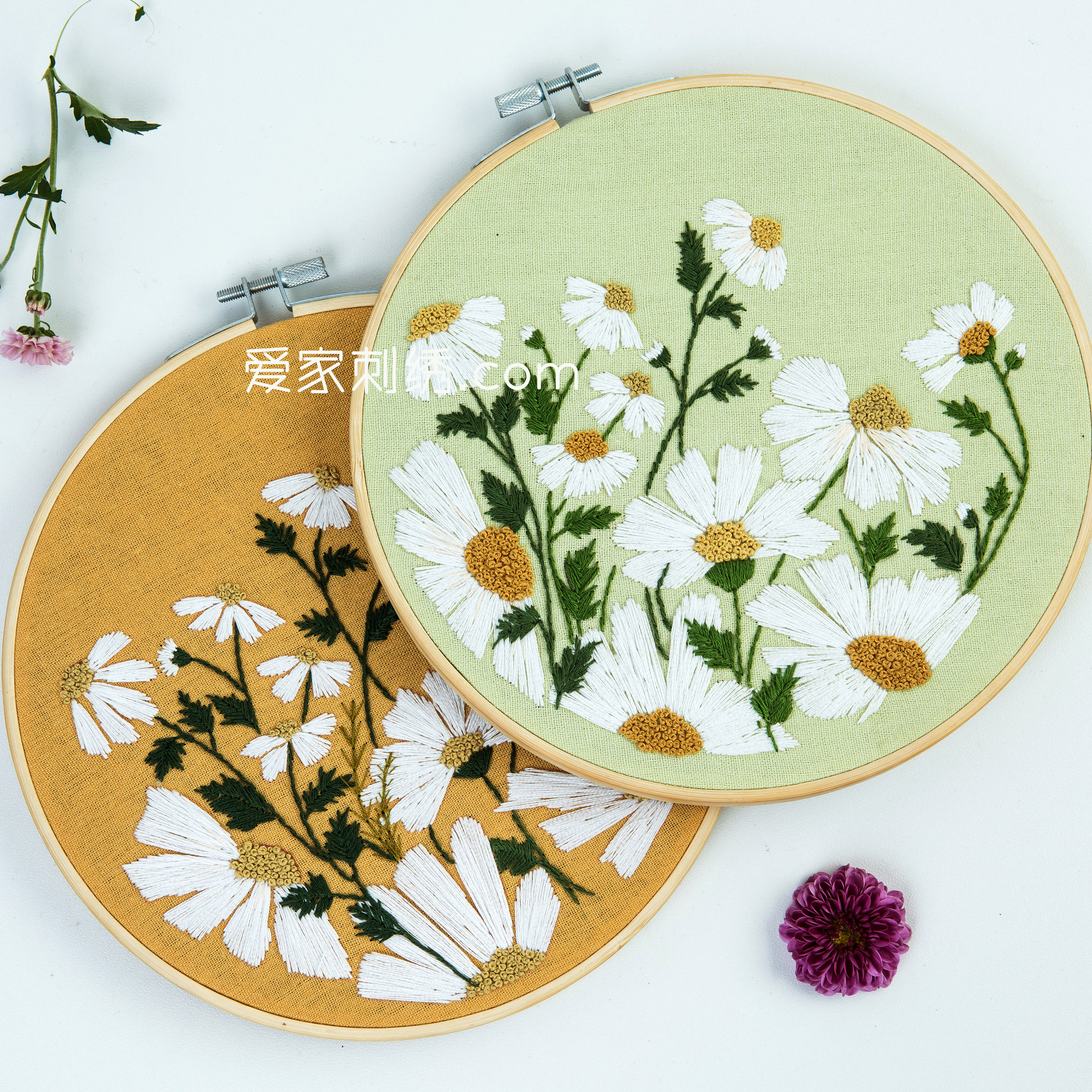 新手diy刺绣材料包欧式立体刺绣小雏菊婚礼闺蜜装饰画手作礼物