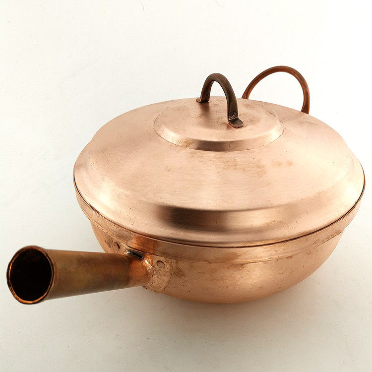 旺利来汤锅全铜炖锅手工打造紫铜锅仔带盖锅子汤锅