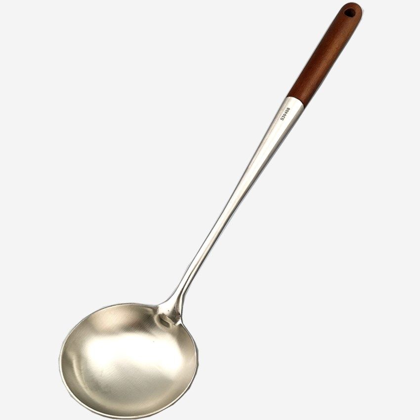 旺利来炒菜不锈钢炒勺木柄加长防烫厨师正品汤勺汤勺