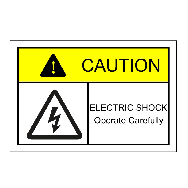 触电小心英文标识危险警示贴纸当心标签安全标志牌