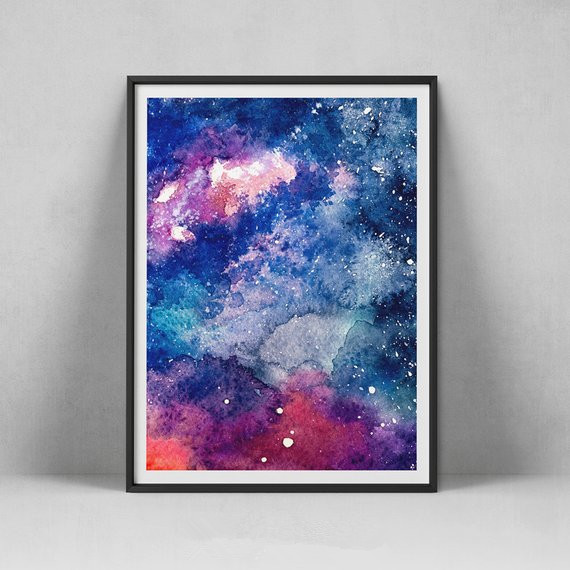 galayx银河梦幻星空宇宙彩色海报水彩印刷装饰现代装饰画