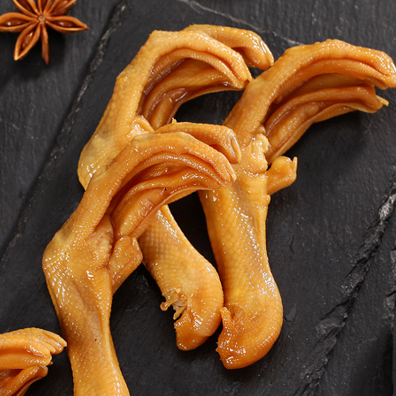 鸭掌念着鸭爪500g泡椒盐水鸭脚脆皮卤味脆辣鸭肉零食