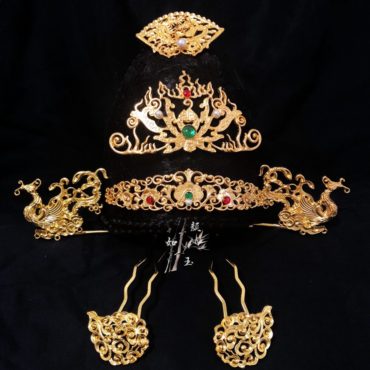 颜如玉手工汉服婚明头面发饰新娘发冠大明贵妇发饰