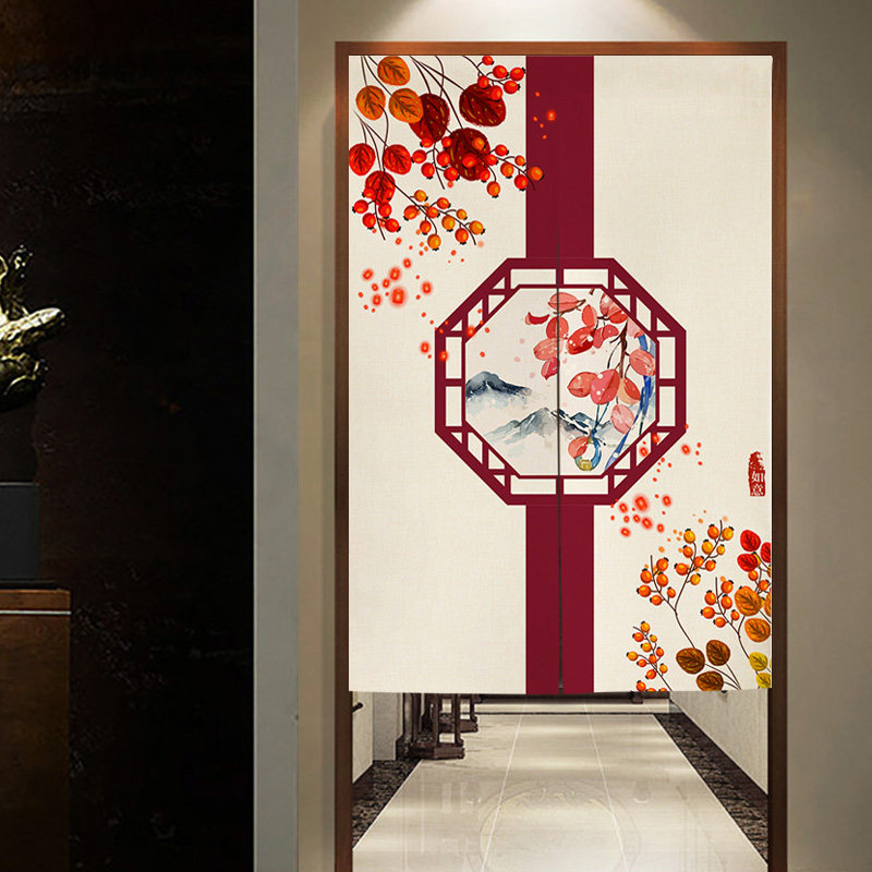 新中式卫生间布艺门帘卧室家用隔断风水葫芦吉祥如意门帘