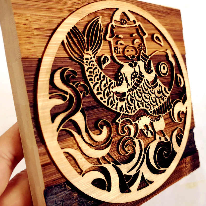 拓印儿童手工diy模板实木年画印画幼儿园活字木雕