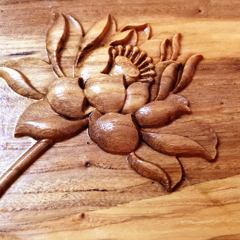 木盘榆木整木雕刻实木浮雕茶盘家用简约小号木雕