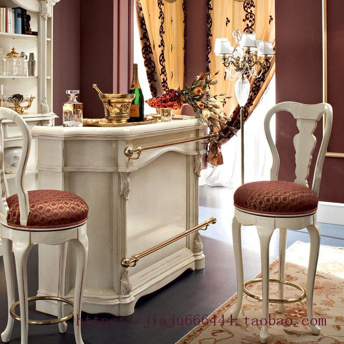 吧台法式柜酒家用欧式实木雕花餐厅意大利大理石吧台