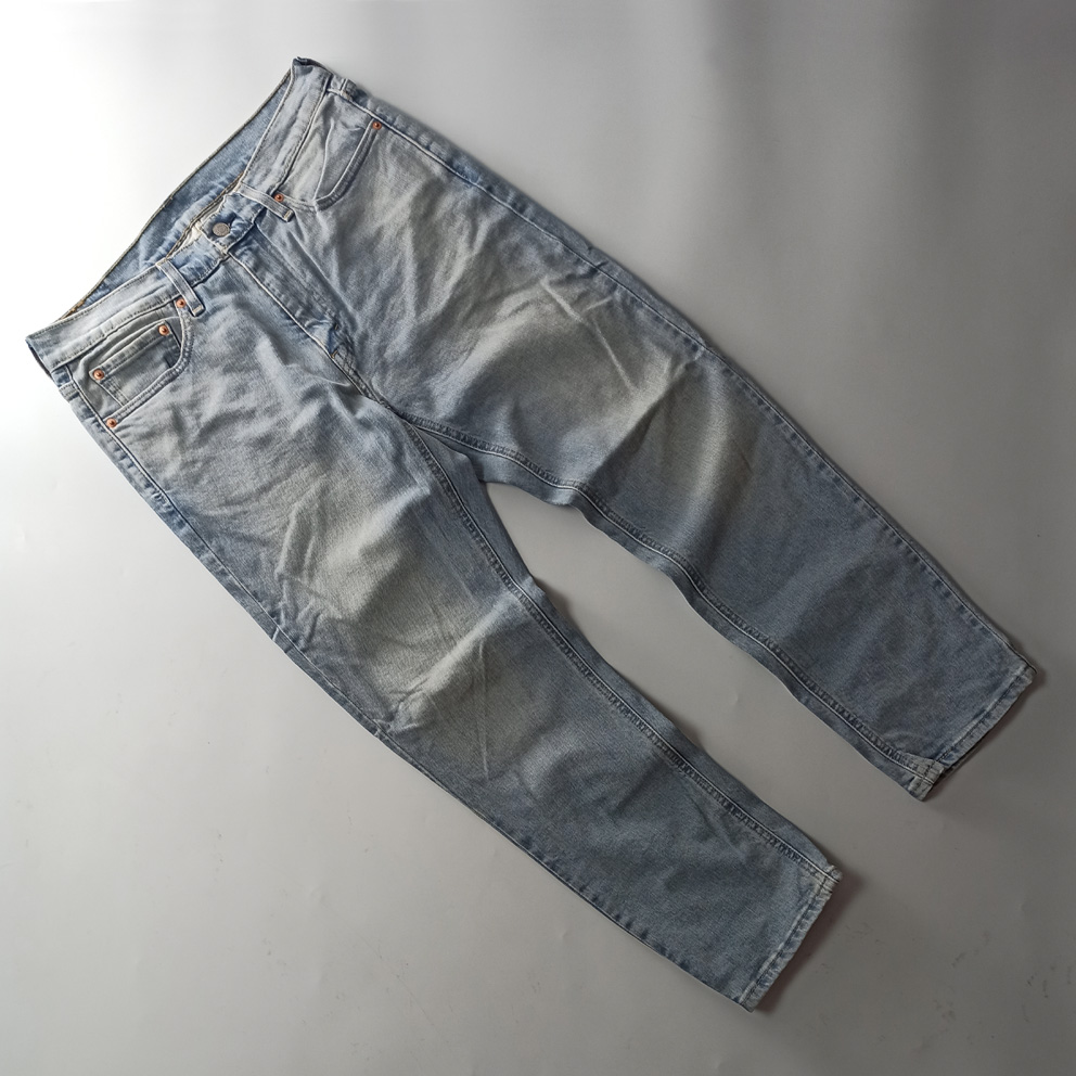 小李子外贸秋冬厚款男装牛仔裤微弹力直筒洗水磨白美式休闲长裤子