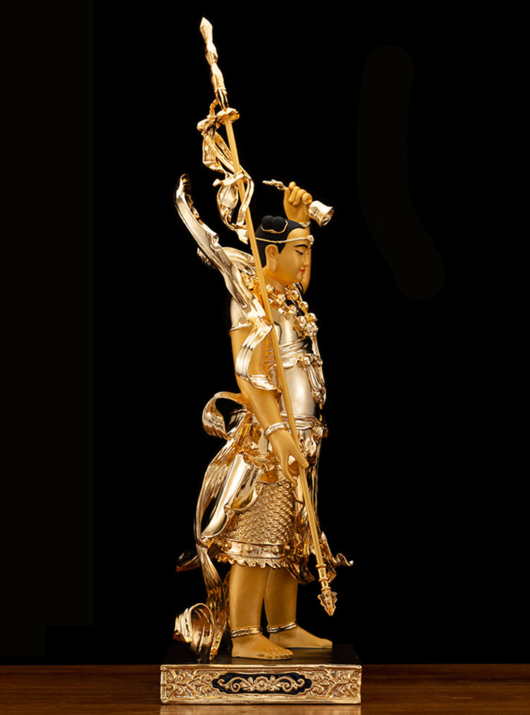 太岁客厅天君殷大地司雷太岁统领道教鎏金纯铜摆件