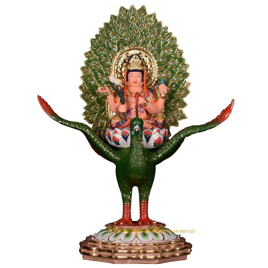 孔雀明王佛母佛堂供奉佛像摆件度母摆件