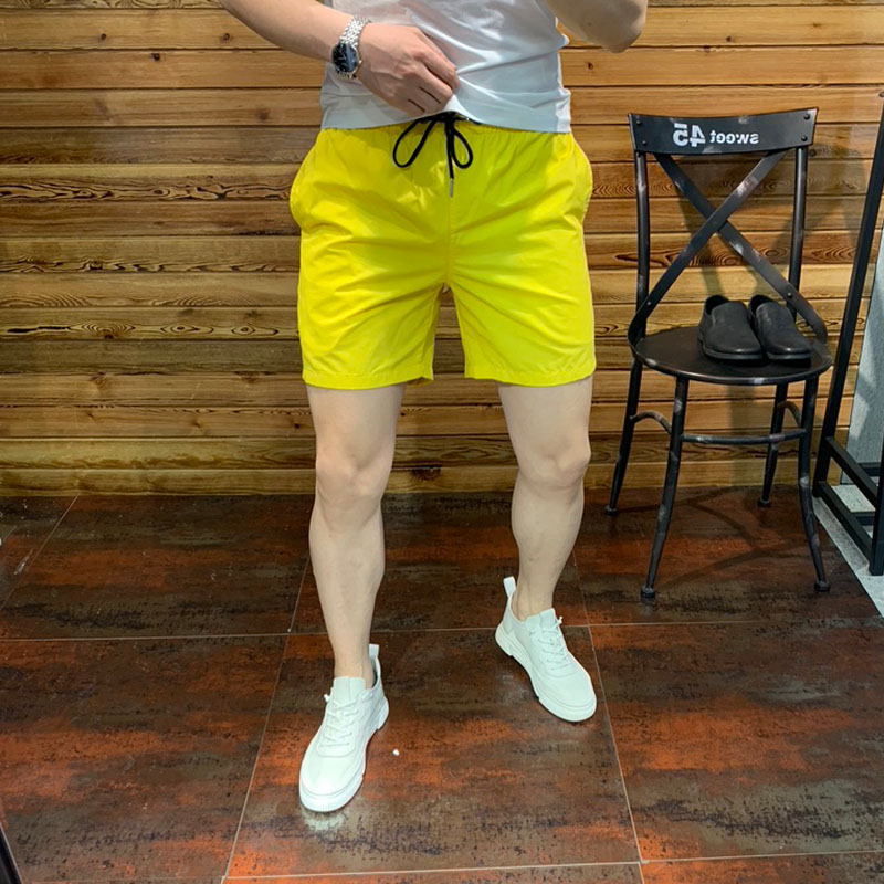 夏新款韩版修身潮流男装五分裤彩色时尚男士慢跑休闲短裤沙滩情侣