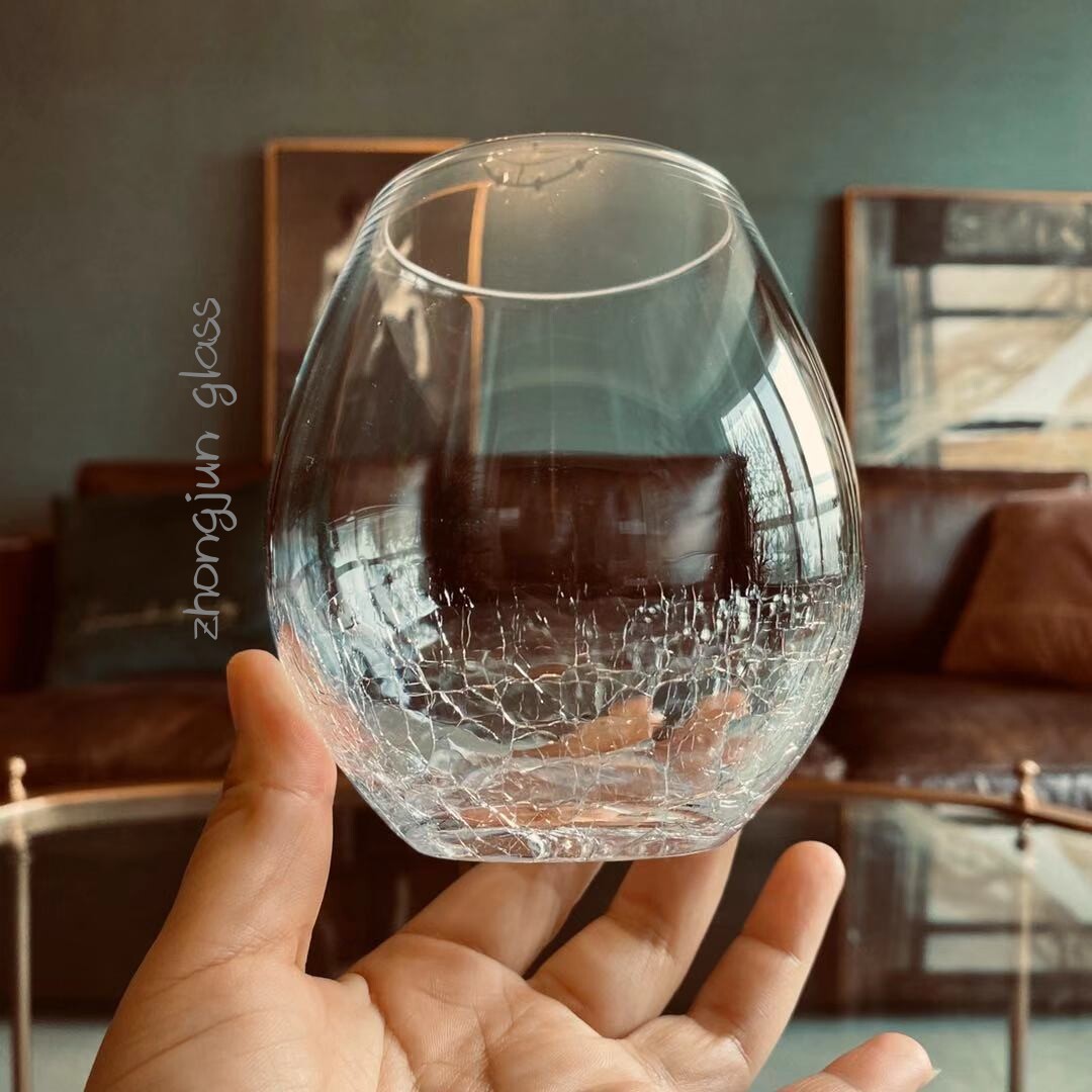 忠俊严选冰裂水晶玻璃威士忌酒杯果汁杯冰仙女玻璃杯