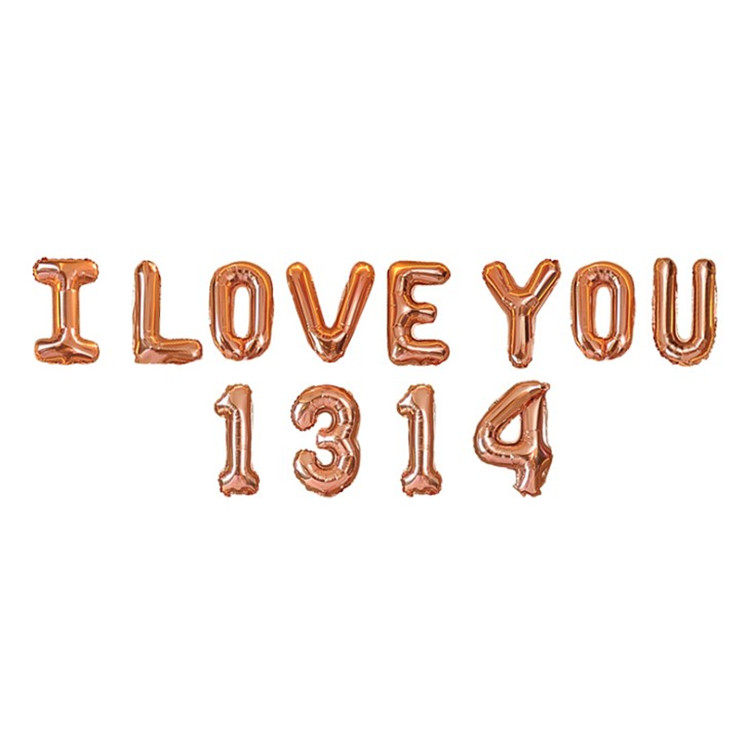 我爱你iloveyou1314英文字母气球求婚结婚房新房告表白装饰布置