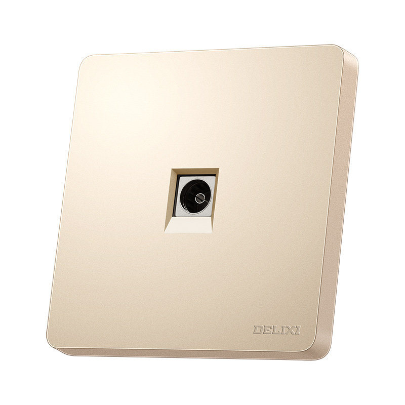 面板德力西有线电视插座闭路路线tv终端数字电视接线盒电视插座