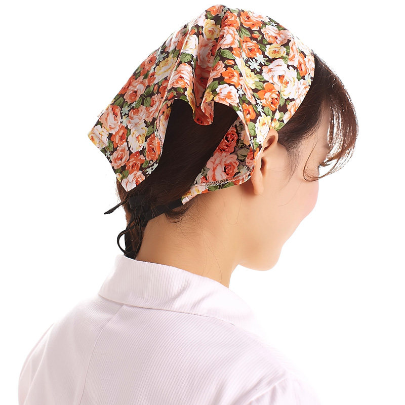 七之莲简约女士清新碎花头巾三角巾20075厨房家务围裙
