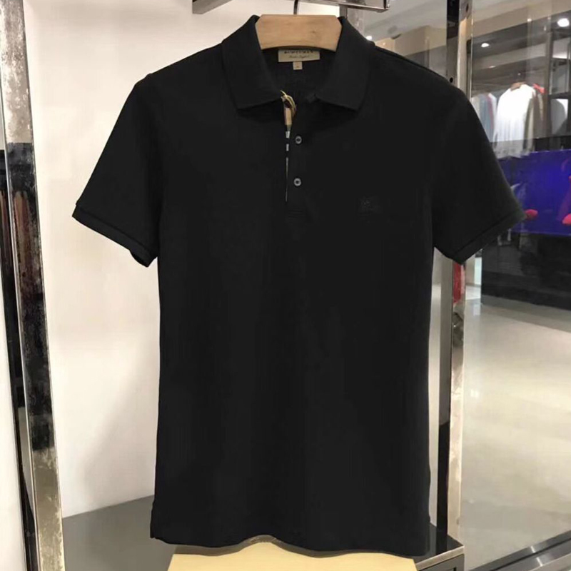 欧洲站夏高端时尚纯棉男polo衫 经典纯色商务休闲百搭翻领短袖t恤