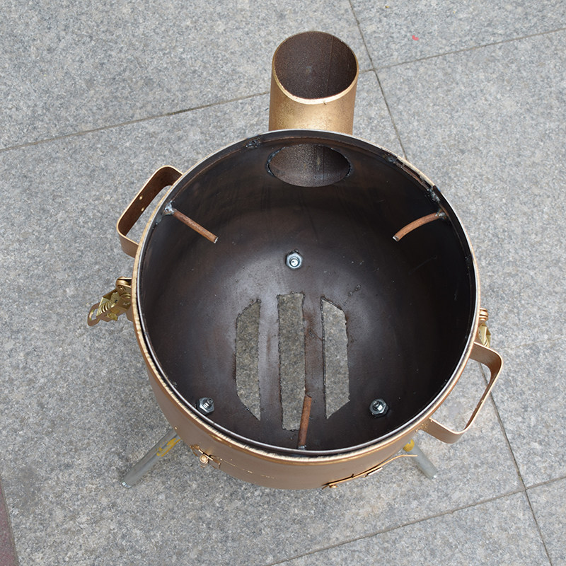 多功能户外焖炉烤串液化煤气罐改吊木炭烧烤炉