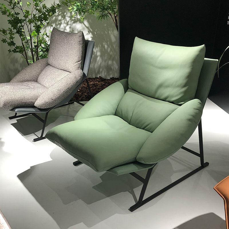 单人北欧休闲扶手躺椅现代简约客厅小户户型阳台沙发椅