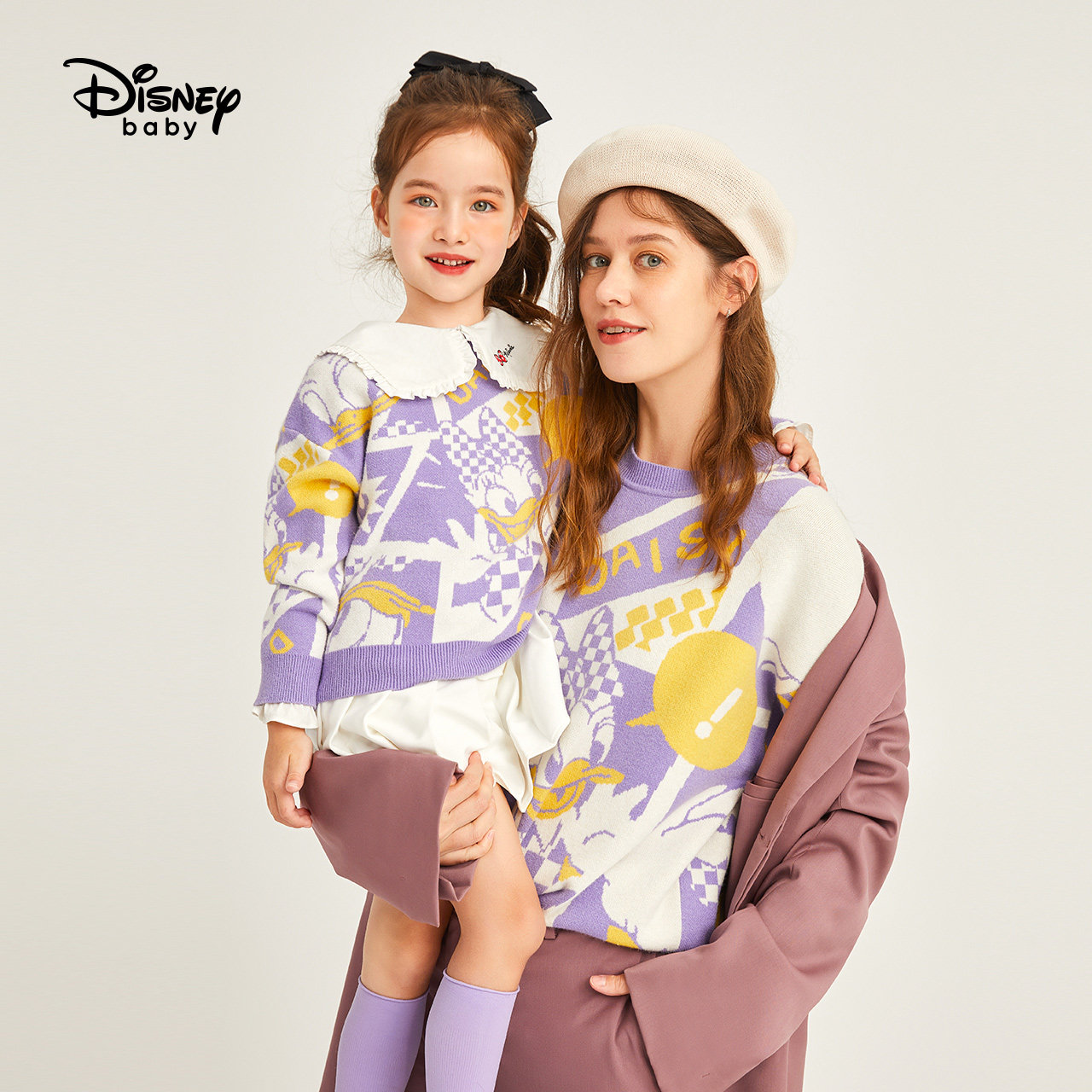 迪士尼女装毛衣秋冬新款时尚亲子休闲亲子装
