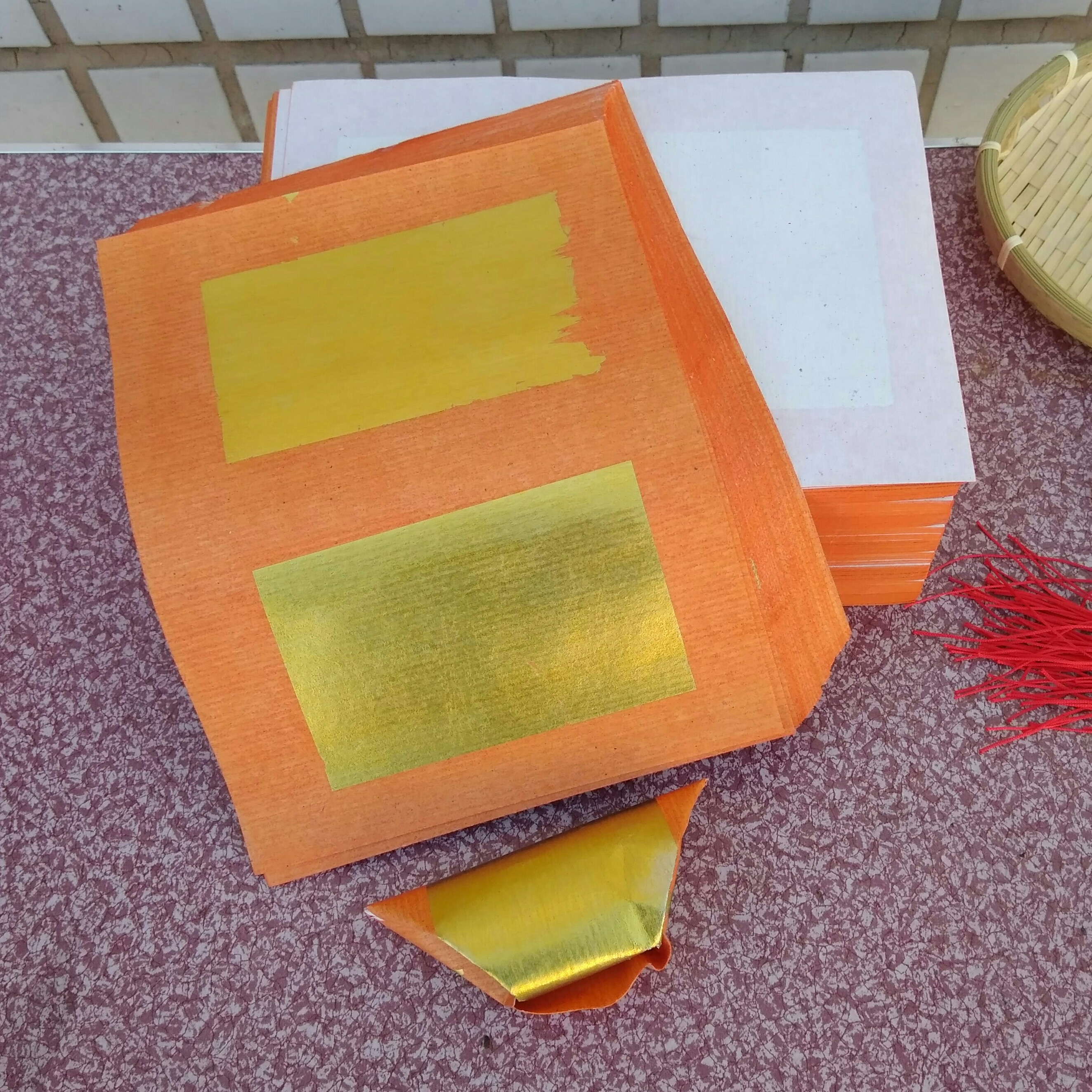 潮汕拜老爷 拜神用品大钱元锭皇宝纯锡无铅大金潮汕厚金小号600张