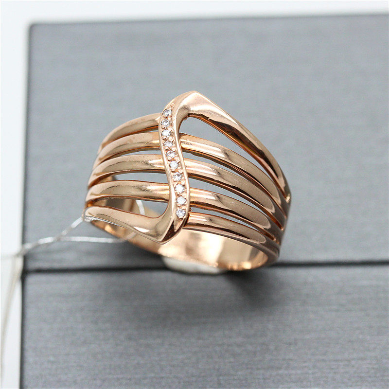 六鑫金店保真进口俄罗斯紫金戒指苏联红金经典手饰