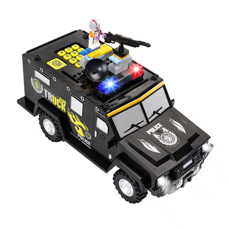 悍马积木运钞车存钱罐儿童汽车储钱男孩玩具大容量密码箱抖音同款